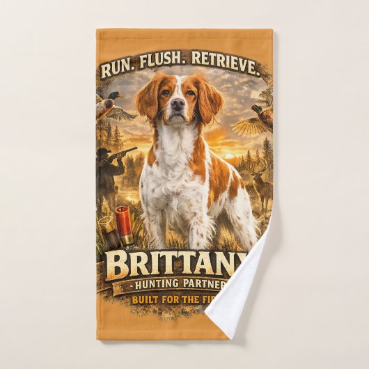 Brittany Spaniel Badhandtuch Set (Handtuch)