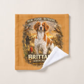 Brittany Spaniel Badhandtuch Set (Waschlappen)