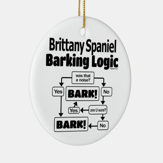 Brittany Spaniel Barking Logic Keramik Ornament (Rechts)