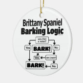 Brittany Spaniel Barking Logic Keramik Ornament (Links)