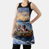 Brittany Spaniel Christmas Boat Holiday Schürze (InSitu)