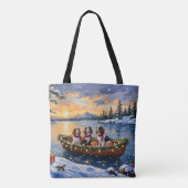 Brittany Spaniel Christmas Boat Holiday Tasche (Rückseite)