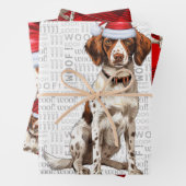 Brittany Spaniel Christmas Dog Red Buffalo Kariert Geschenkpapier Set (Beispiel)