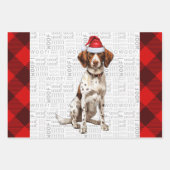 Brittany Spaniel Christmas Dog Red Buffalo Kariert Geschenkpapier Set (Vorderseite)
