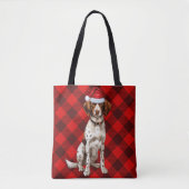 Brittany Spaniel Christmas Dog Red Seasonal Plaid Tasche (Vorderseite)