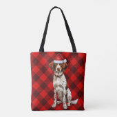 Brittany Spaniel Christmas Dog Red Seasonal Plaid Tasche (Rückseite)