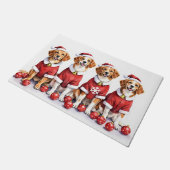 Brittany Spaniel Christmas Dress Santa Hat Fußmatte (Schrägansicht)