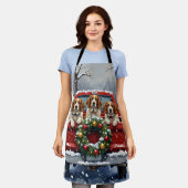 Brittany Spaniel Christmas Red Truck Holiday Schürze (Getragen)