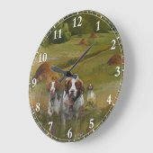 Brittany Spaniel Clock Große Wanduhr (Winkel)