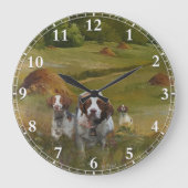 Brittany Spaniel Clock Große Wanduhr (Vorderseite)