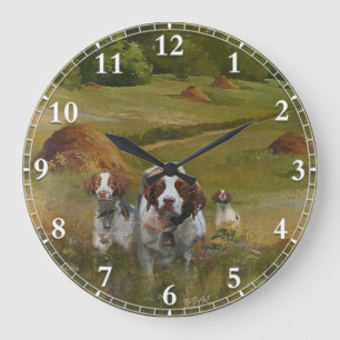 Brittany Spaniel Clock Große Wanduhr