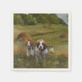 Brittany Spaniel Clock Serviette (Vorderseite)