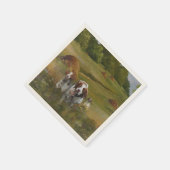 Brittany Spaniel Clock Serviette (Ecke)