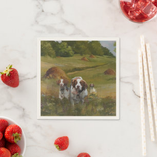 Brittany Spaniel Clock Serviette