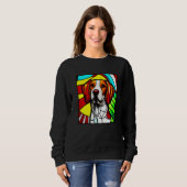 Brittany Spaniel - Colorful Stained Glass Premium Sweatshirt (Vorne ganz)