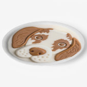 Brittany Spaniel Dog 3D Inspiriert Pappteller (Schrägansicht)
