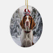 Brittany Spaniel Dog Christmas Keepake Keramik Ornament (Rechts)