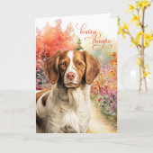 Brittany Spaniel Dog Colorful Garden Path Get Well Karte (Gelbe Blume)