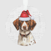 Brittany Spaniel Dog Holiday Foto Weihnachten Ornament (Rückseite)