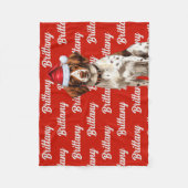 Brittany Spaniel Dog Name Gemustert Weihnachten Fleecedecke (Vorderseite)