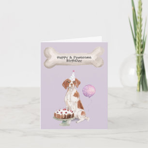 Brittany Spaniel Dog Party Celebration Deco Feiertagskarte