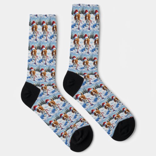 Brittany Spaniel Dog Pointing at Christmas Candy Socken (Rechts)