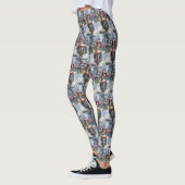 Brittany Spaniel Dog Riding Motorrad Weihnachten Leggings (Links)