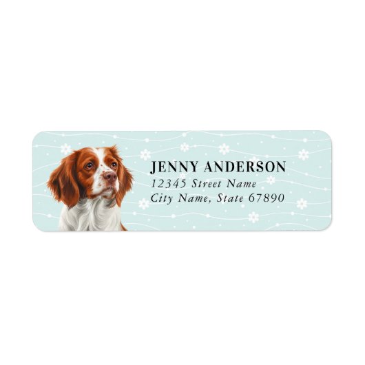 Brittany Spaniel Dog Rücksendeadressen-Aufkleber (Vorne)
