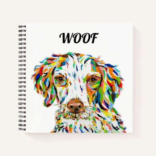 Brittany Spaniel Dog Square Notebook Notizblock (Vorderseite)