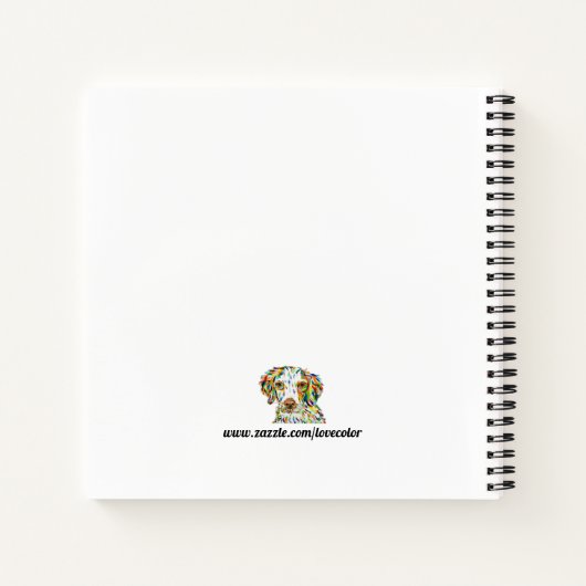 Brittany Spaniel Dog Square Notebook Notizblock (Rückseite)