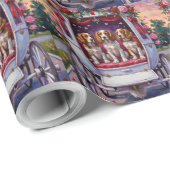 Brittany Spaniel Dog Valentine's Day  Geschenkpapier (Rolleneckpunkt)