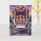 Brittany Spaniel Dog Valentine's Day Karte (Gelbe Blume)