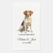 Brittany Spaniel Dog Wedding Dinner Serviette (Vorderseite)