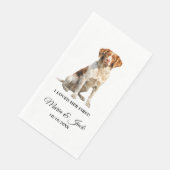 Brittany Spaniel Dog Wedding Dinner Serviette (Ecke)