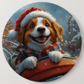 Brittany Spaniel Dog Weihnachten Button (Vorderseite)