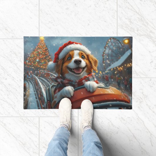 Brittany Spaniel Dog Weihnachten Fußmatte (Indoor)