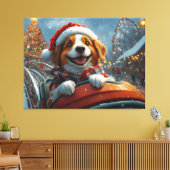 Brittany Spaniel Dog Weihnachten Leinwanddruck (Insitu (Wohnzimmer))