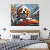 Brittany Spaniel Dog Weihnachten Leinwanddruck (Insitu (Schlafzimmer))