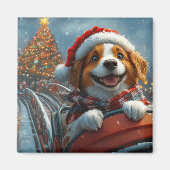 Brittany Spaniel Dog Weihnachten Magnet (Vorne)