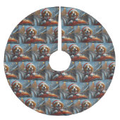 Brittany Spaniel Dog Weihnachten Polyester Weihnachtsbaumdecke (Vorderseite)