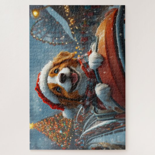 Brittany Spaniel Dog Weihnachten Puzzle (Vertikal)