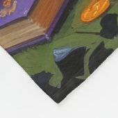 Brittany Spaniel Dog Whimsical Halloween Malerei Fleecedecke (Ecke)