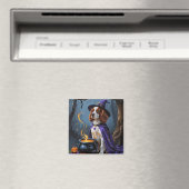 Brittany Spaniel Dog Whimsical Halloween Malerei Magnet (In Situ (Geschirrspüler))
