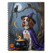 Brittany Spaniel Dog Whimsical Halloween Malerei Notizblock (Vorderseite)