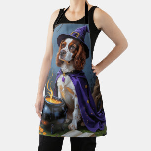 Brittany Spaniel Dog Whimsical Halloween Malerei Schürze