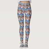 Brittany Spaniel Dog Winter Wonderland Weihnachten Leggings (Vorderseite)