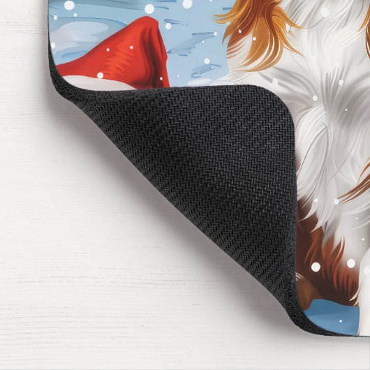 Brittany Spaniel Dog Winter Wonderland Weihnachten Mousepad (Ecke)