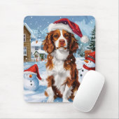 Brittany Spaniel Dog Winter Wonderland Weihnachten Mousepad (Mit Mouse)