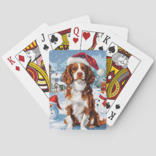 Brittany Spaniel Dog Winter Wonderland Weihnachten Spielkarten