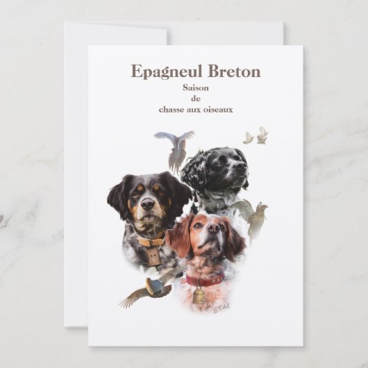 Brittany Spaniel Einladung (Vorderseite)